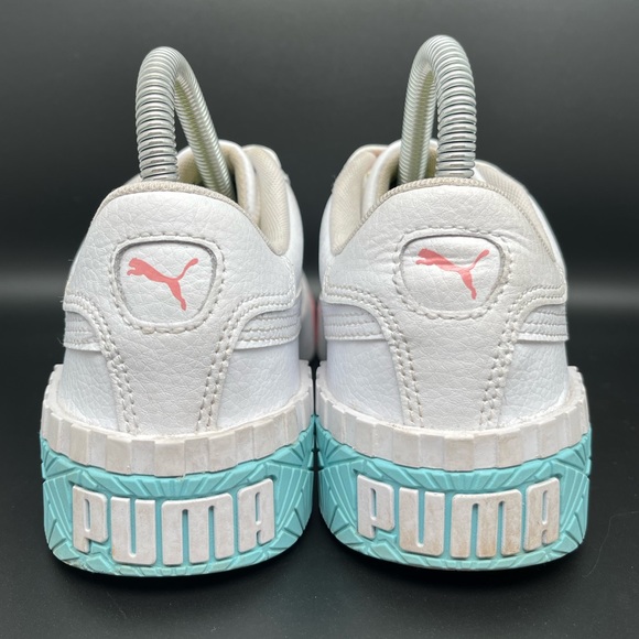 Puma White Sneakers with Pink, Yellow, and Blue Accents - Picture 2 of 10